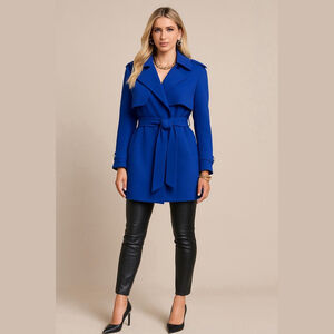 Women's Royal Blue Trench Coat Sz M